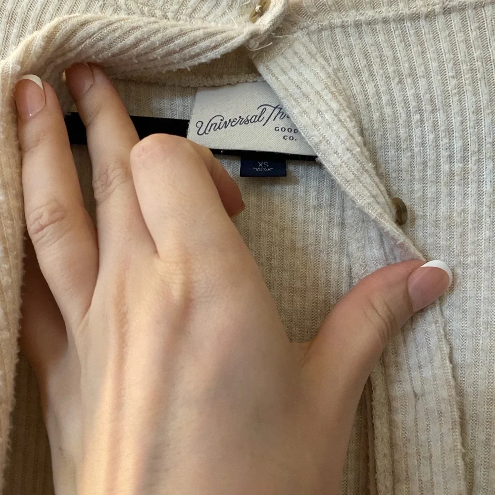 Universal Thread Beige Ribbed Sweater - Picture 2 of 3